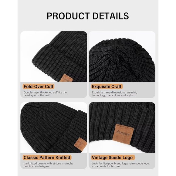 Fashion-Forward 3 Pack Beanie Hats - Essential Winter Warmth & Style - Picture 4 of 7